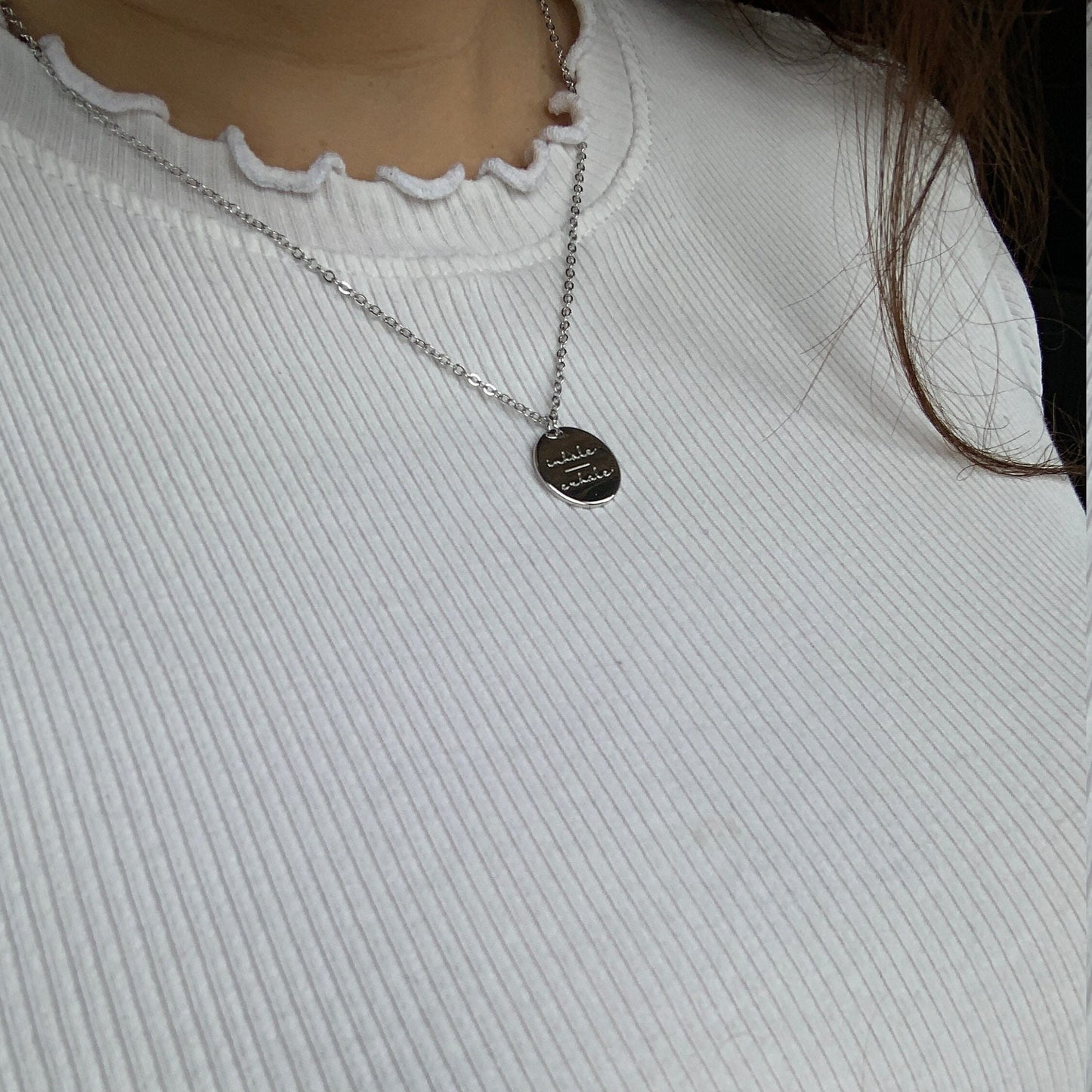 Mental health Necklace, Mindfulness necklace, just breathe, mind over matter, anxiety wellbeing necklace
