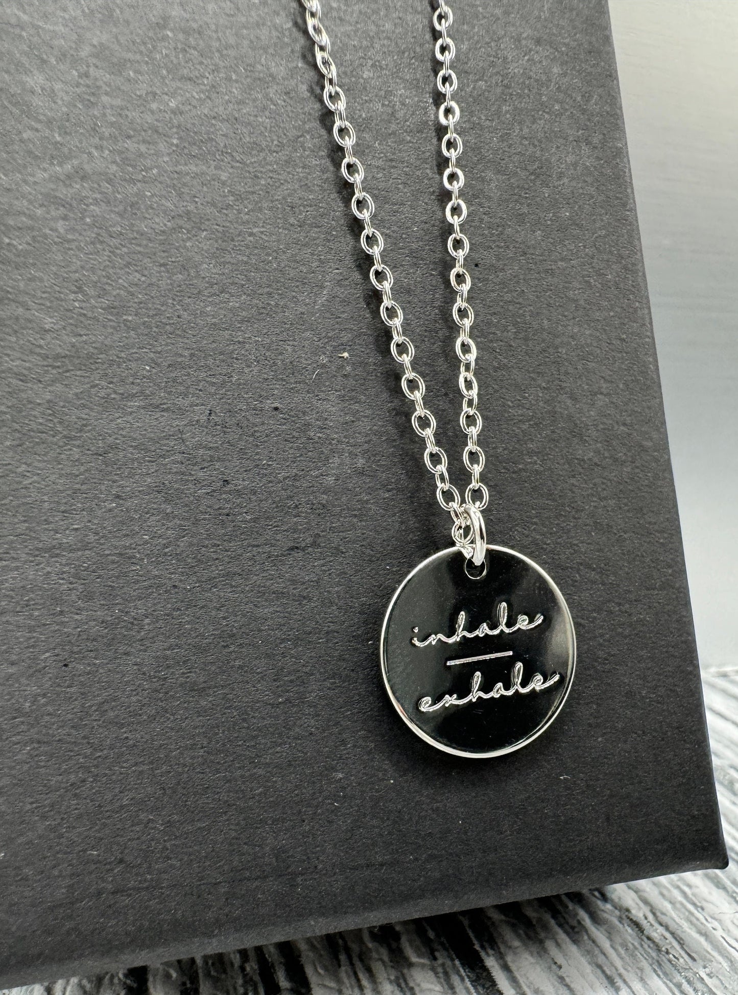 Mental health Necklace, Mindfulness necklace, just breathe, mind over matter, anxiety wellbeing necklace