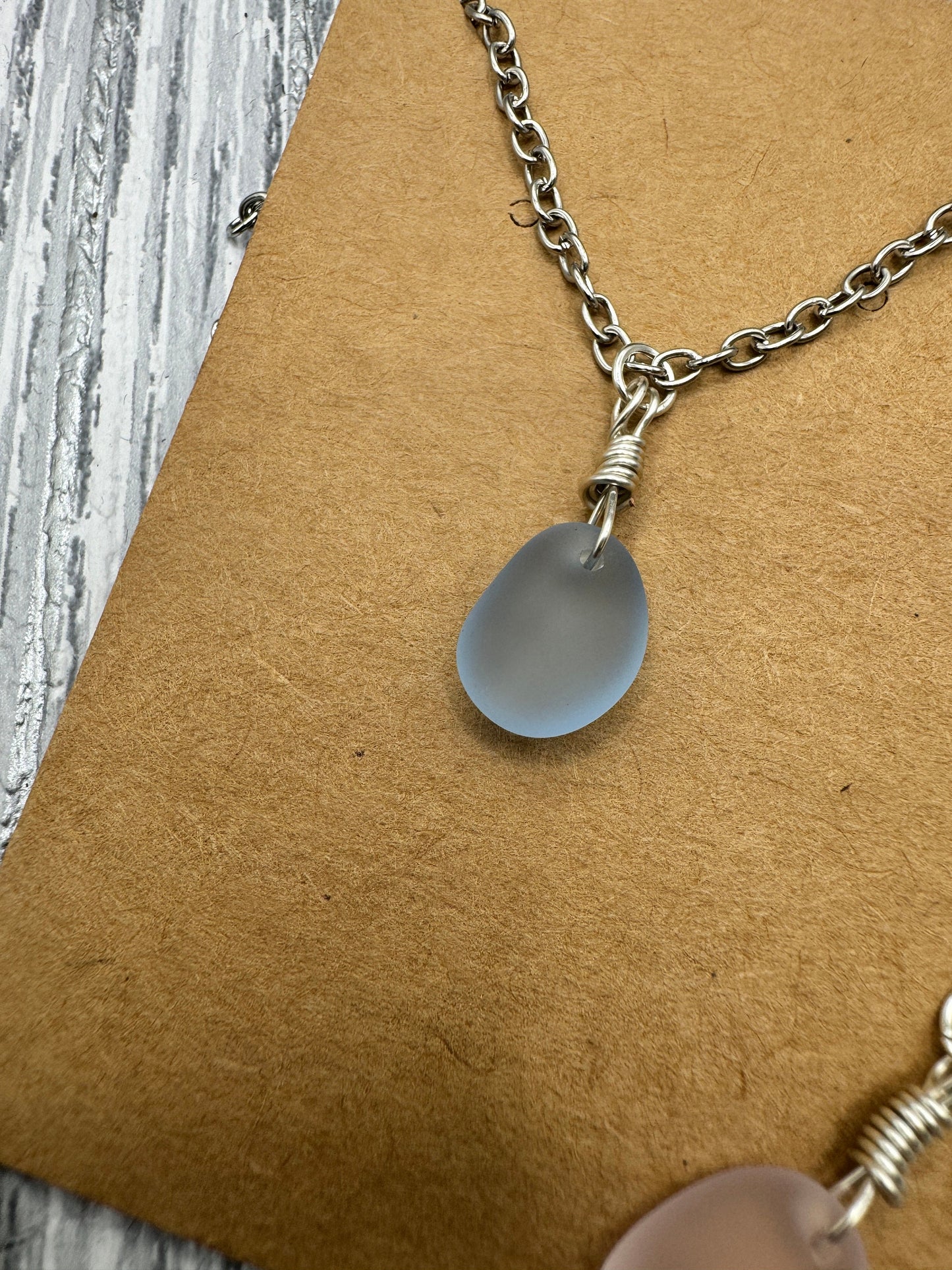 Seaglass necklace, wave jewellery, ocean pendant, surfer necklace, surfer pendant, sea glass gift, sea glass art, beach jewellery