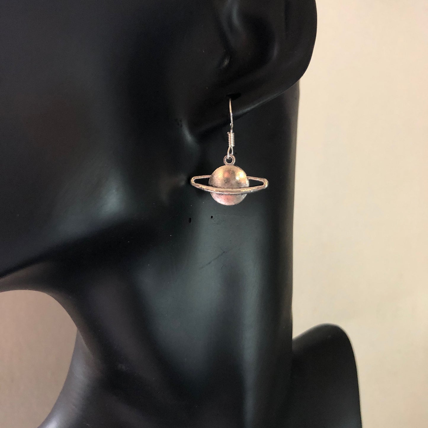 Planet Earrings, Silver Earrings, Planet Charm, Silver Jewellery, Planet jewellery, Planet gift, gift for her, hipster gift