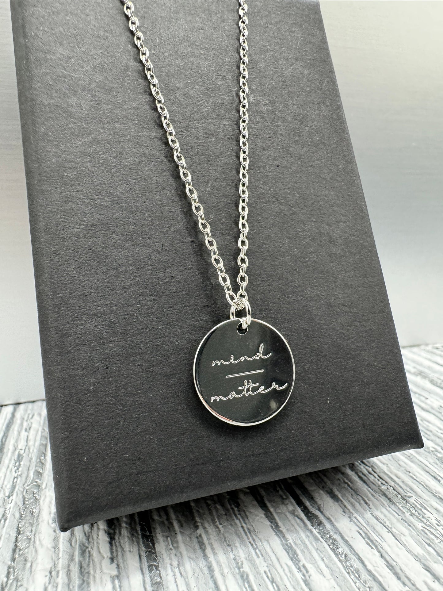 Mental health Necklace, Mindfulness necklace, mind over matter, anxiety wellbeing necklace, strength jewellery, strength necklace, anxiety