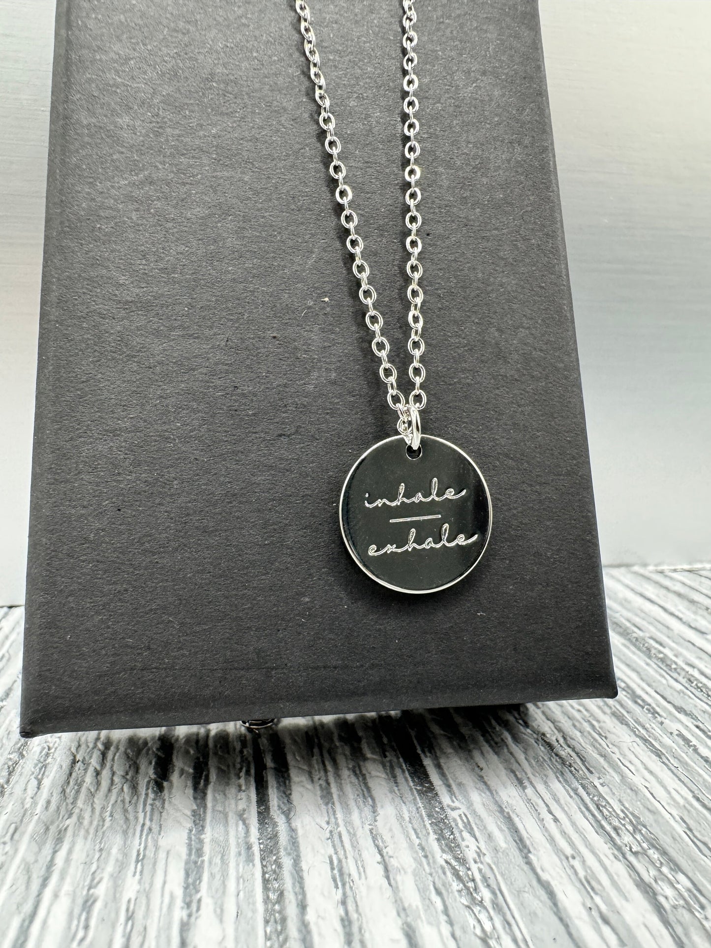 Mental health Necklace, Mindfulness necklace, just breathe, mind over matter, anxiety wellbeing necklace