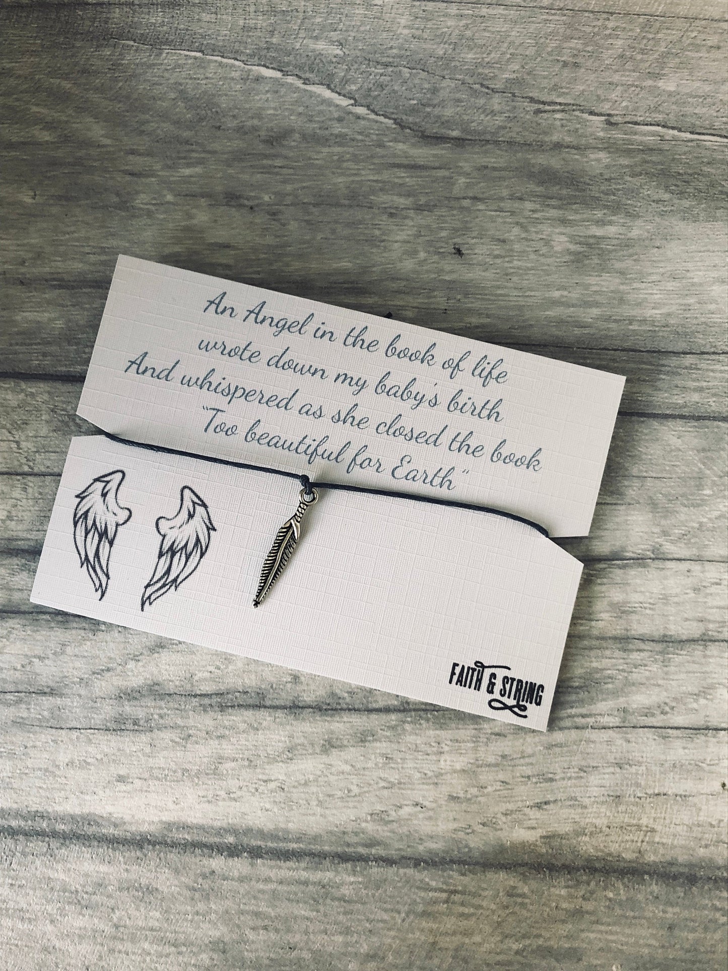 Miscarriage gift, memorial gift, angel wing bracelet, baby loss gift, sympathy card, remembrance gift, loss of child, memorial gift