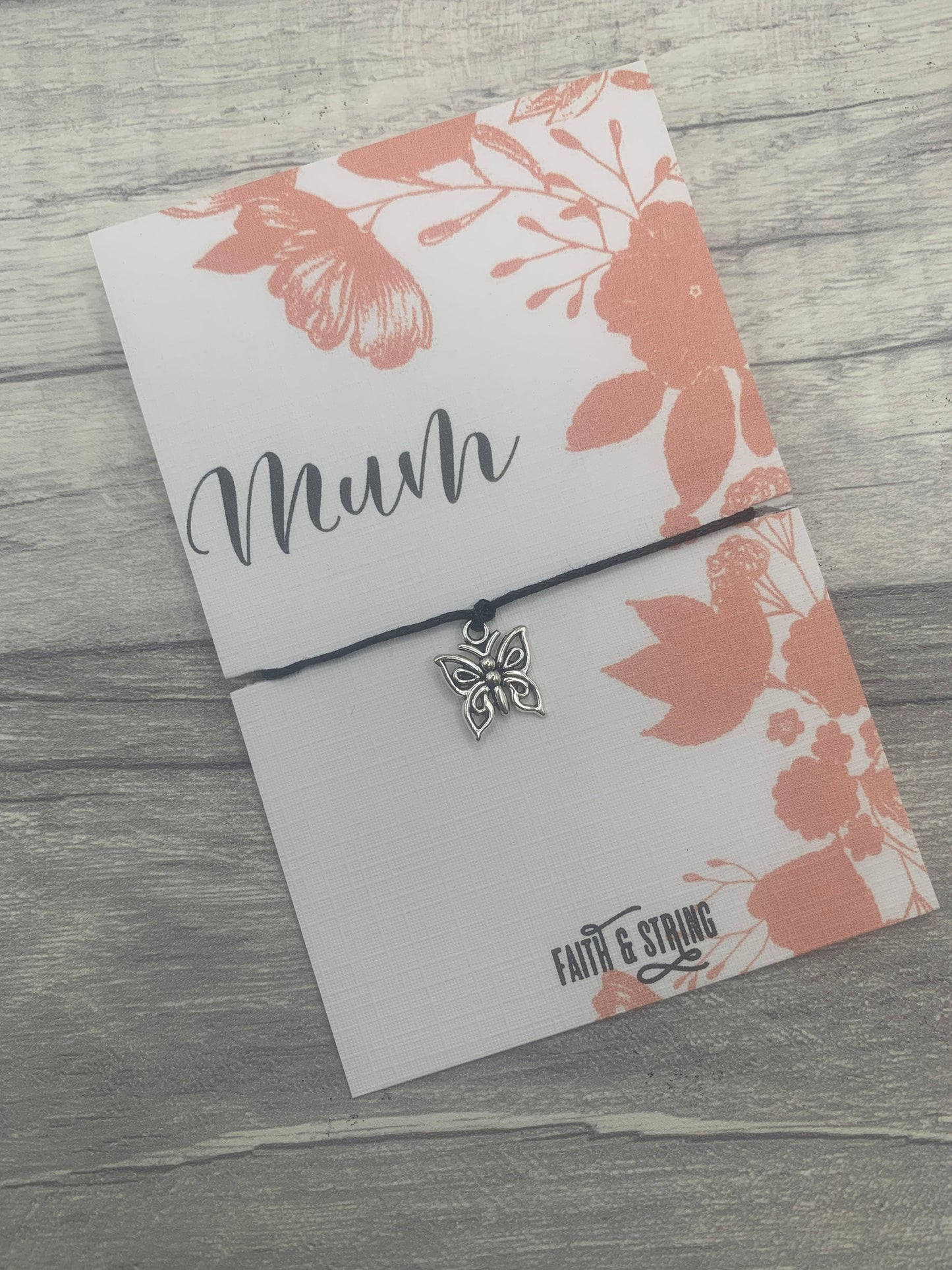 Mum gift, mothers day gift friendship bracelet, gift for mum, gift for her, mum birthday gift, butterfly bracelet
