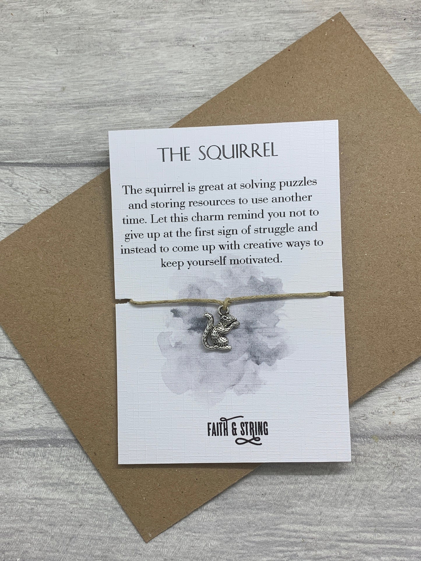 Squirrel Bracelet, Squirrel Gift, Squirrel Spirit Animal Gift, Squirrel Charm, Squirrel Wish bracelet, squirrel totem.