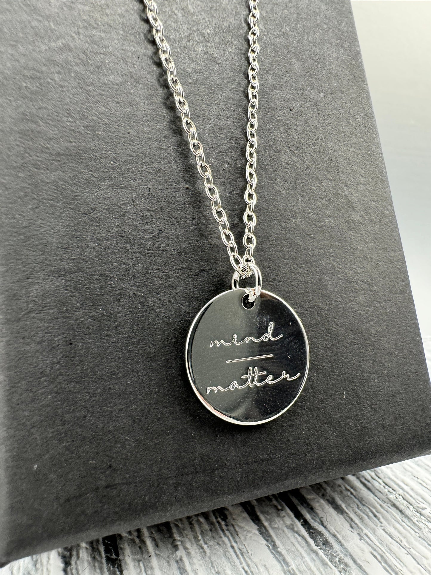 Mental health Necklace, Mindfulness necklace, mind over matter, anxiety wellbeing necklace, strength jewellery, strength necklace, anxiety