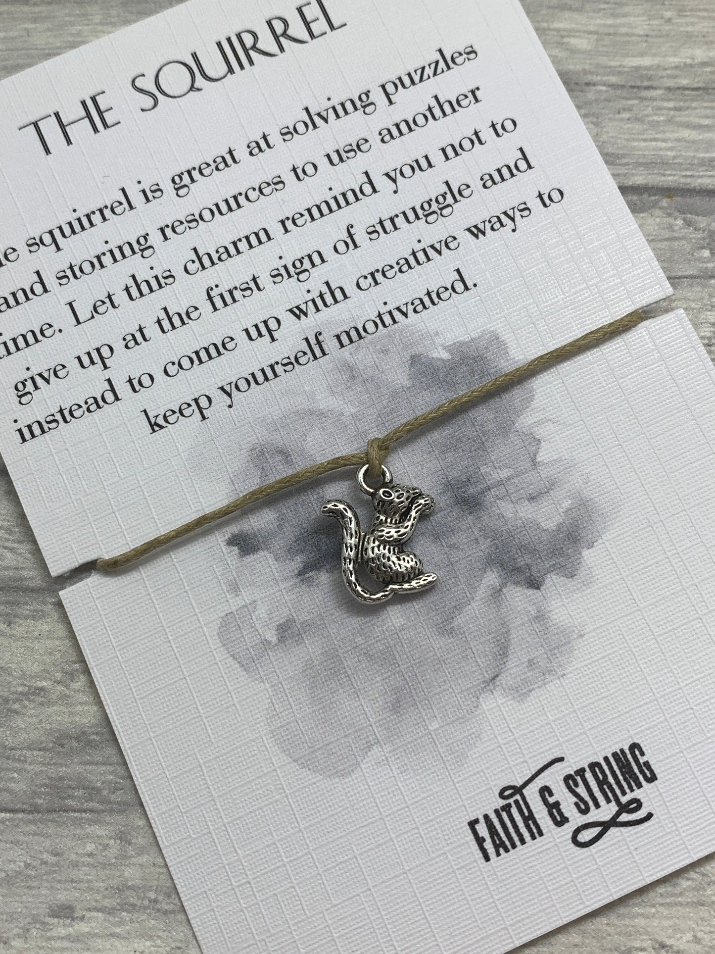 Squirrel Bracelet, Squirrel Gift, Squirrel Spirit Animal Gift, Squirrel Charm, Squirrel Wish bracelet, squirrel totem.