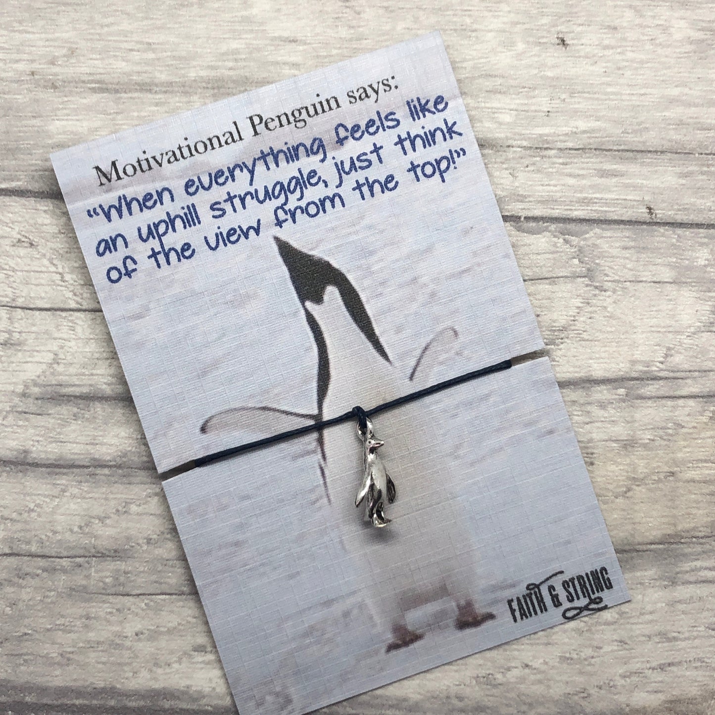Penguin Gift Penguin Friendship Bracelet Motivational Penguin wish bracelet