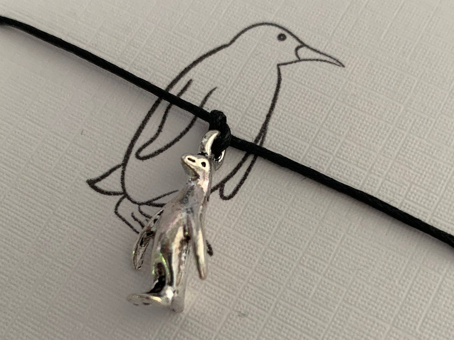 Penguin gift, happy feet, penguin charm, gift for penguin lover, gift for her, gift for girlfriend, christmas card for girlfriend