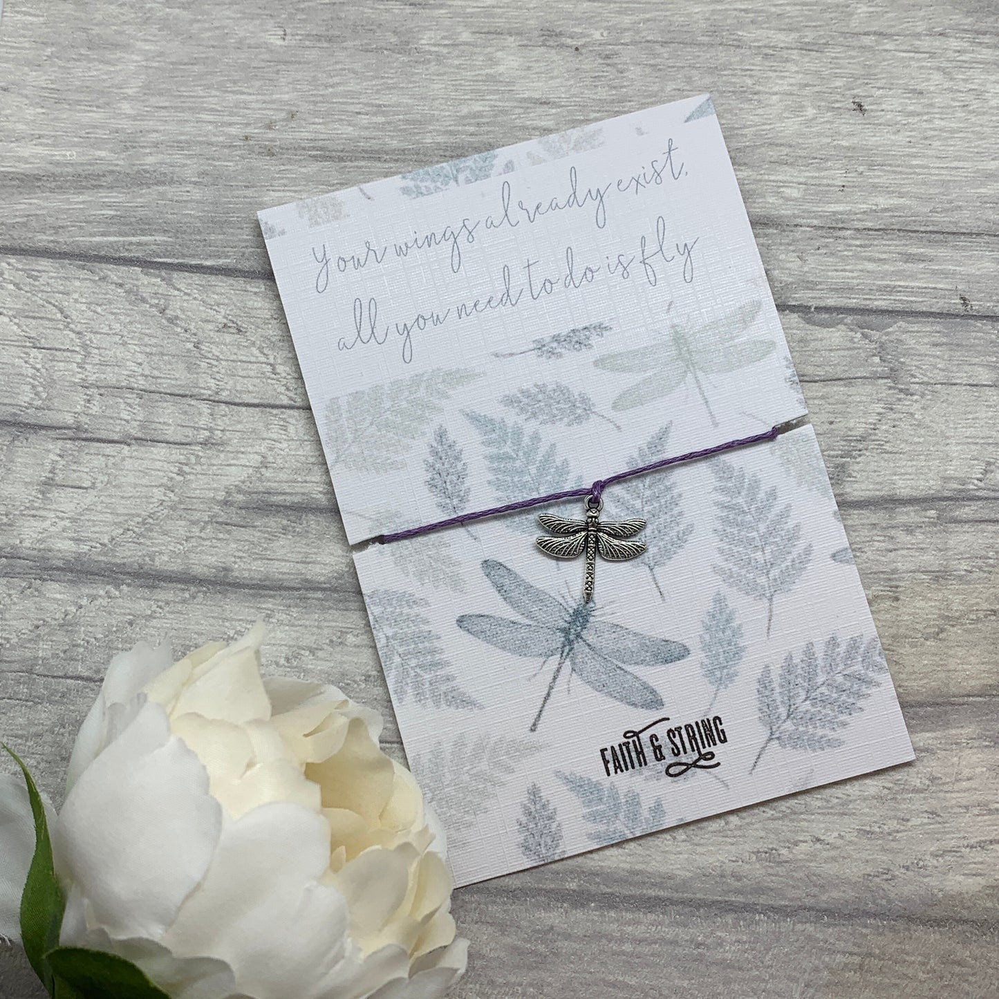 Dragonfly Gift, Dragonfly Wish Bracelet, Inspirational Gift, best friend gift, daughter gift, good luck gift, good luck card,dragonfly charm